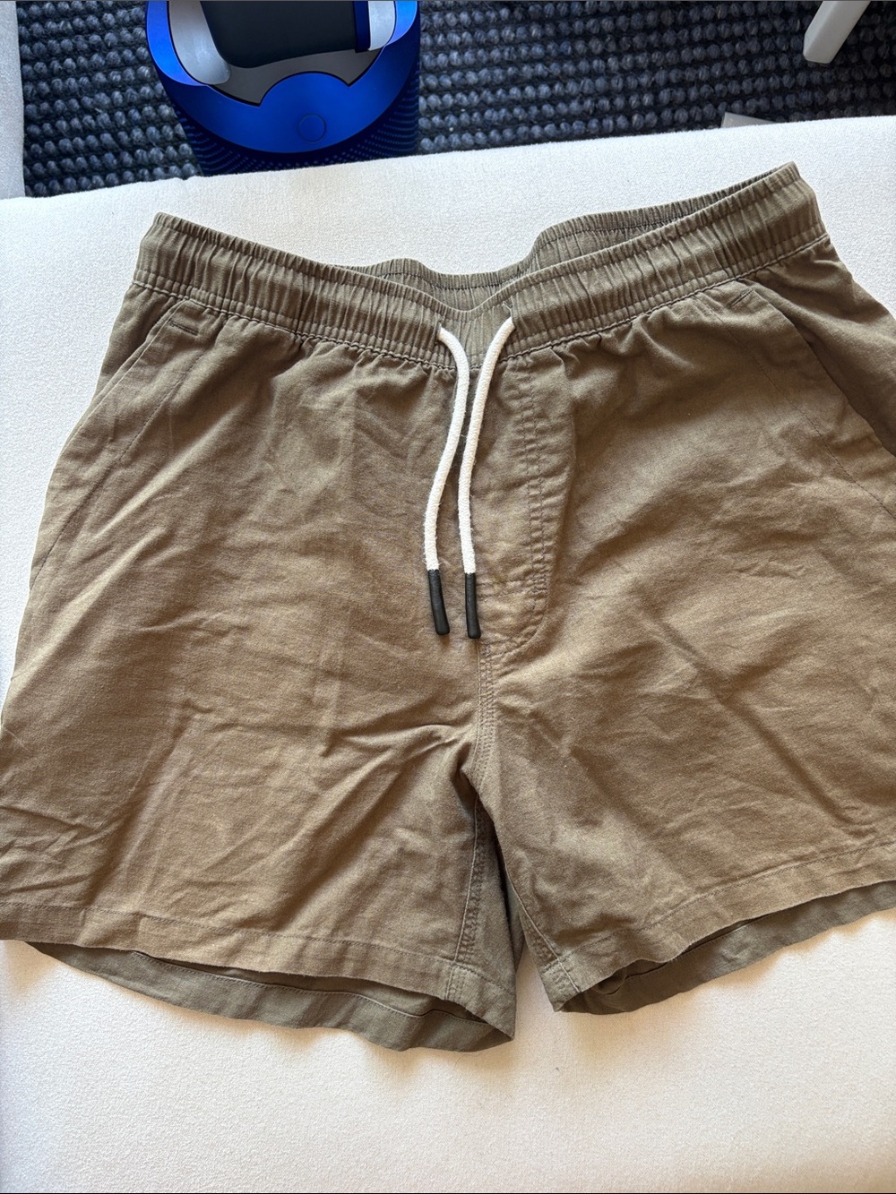 OAS Olive Green Cotton-Linen 5” Shorts (L)
